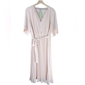 H&M Maxi Dress Blush Pleated Skirt Size XL NWT